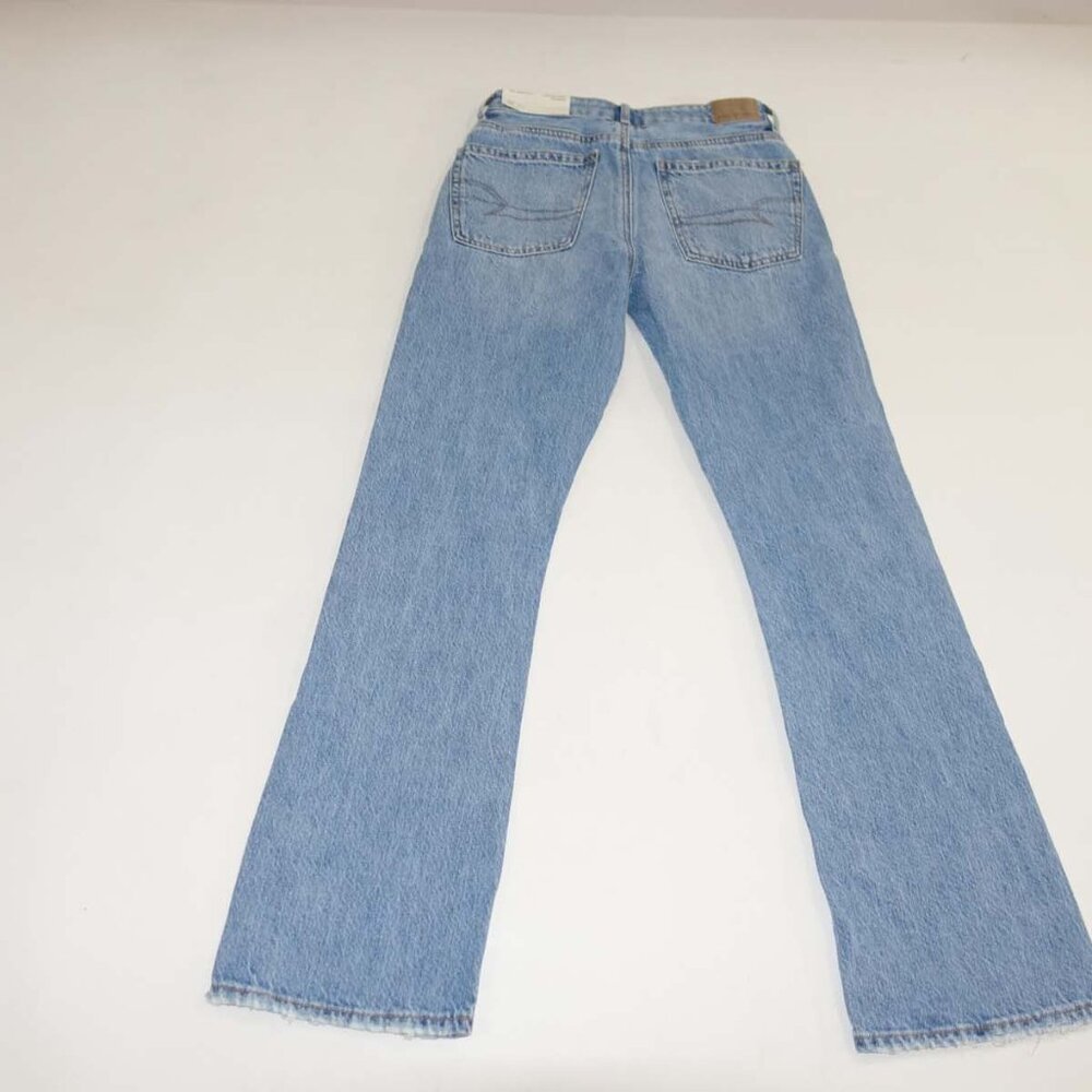 American Eagle Women's 90s Boot Cut Jeans Size 00 Short NWT Light Blue High Rise - Picture 5 of 7